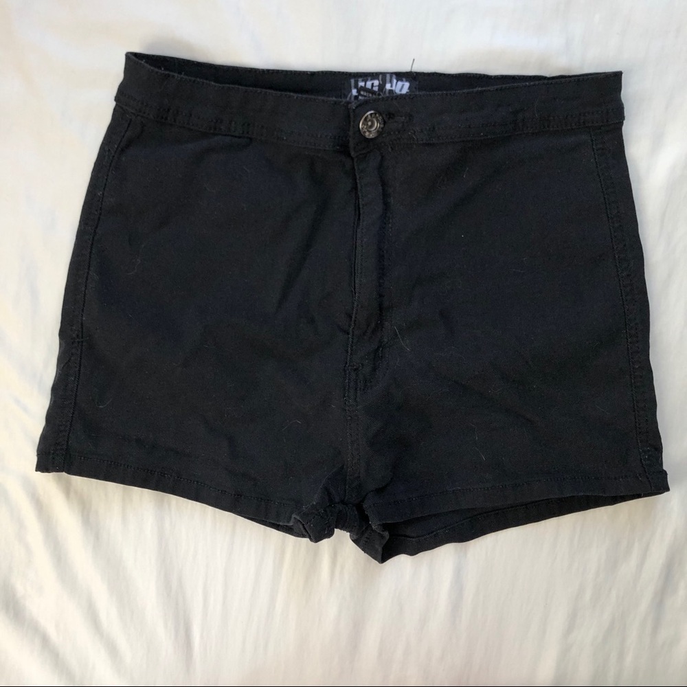 Plain black shorts
